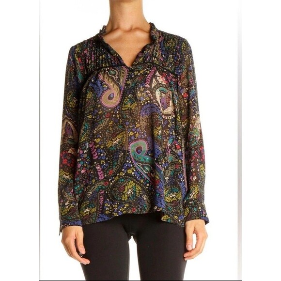 Anthropologie Dolan Peasant Odessa Blouse Paisley Print Size Small - Picture 1 of 7